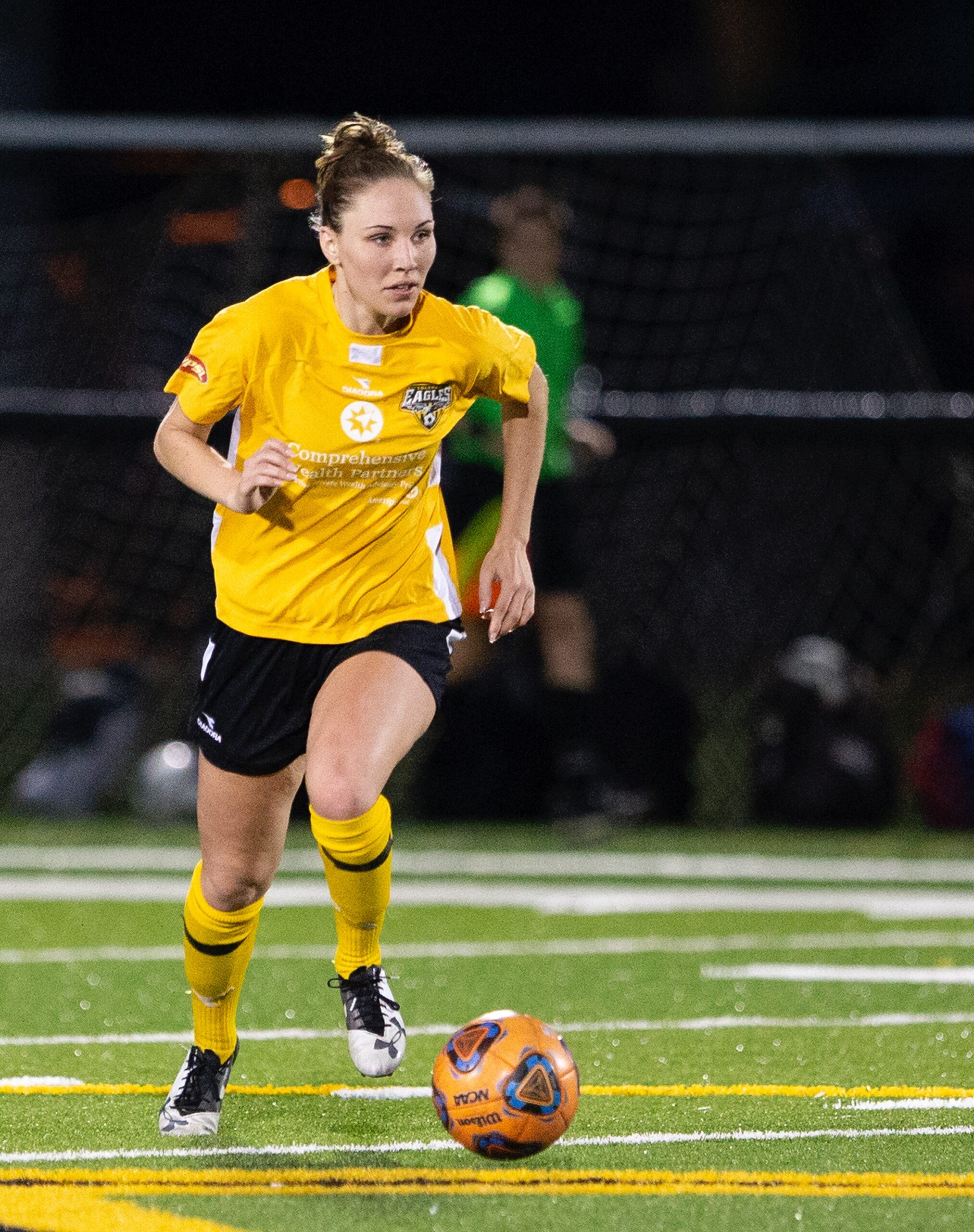 Eagles midfielder Micaela Powers dominated the midfield in the Eagles' 2-1 win over Ohio Dominican University on April 22, 2018 | Daniel Herlensky