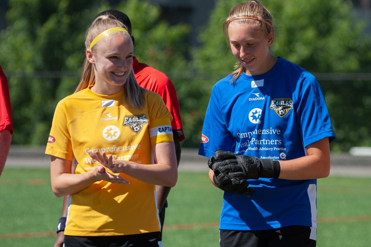 Goalkeeper Hannah Sargent (right) was named the Eagles' Player of the Year by a fan vote | Ralph Schudel