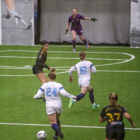 Gameplay during female soccer game