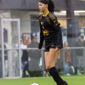 Individual female Columbus Eagles soccer player